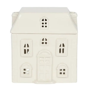 White Ceramic House Oil Burner and Wax Warmer