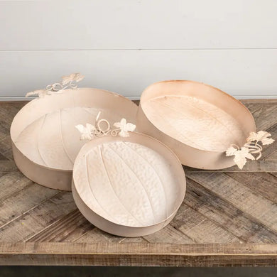 Ginger Metal Pumpkin Trays, 3 Sizes