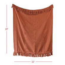 Load image into Gallery viewer, Hand Woven Mattie Throw, Rust