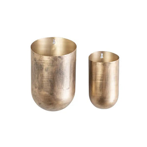 Gold Metal Wall Planters, 2 Sizes