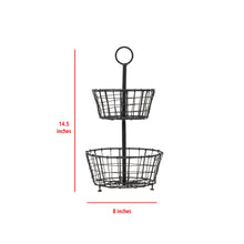 Load image into Gallery viewer, Small Tiered Metal Basket, Black