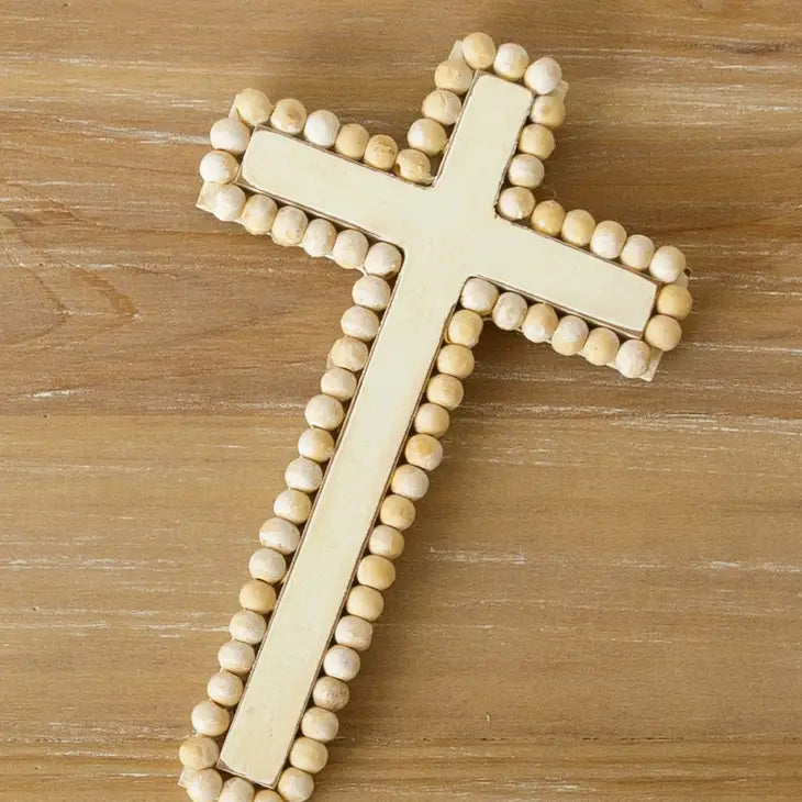 Beaded Wood Cross