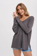 Load image into Gallery viewer, Reverse Seam Loose Fit Sweater-Slate