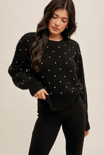 Load image into Gallery viewer, Rhinestone Crew Neck Sweater