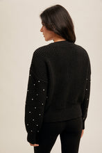 Load image into Gallery viewer, Rhinestone Crew Neck Sweater