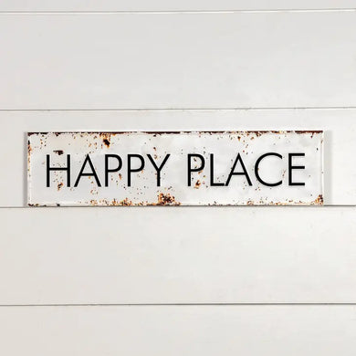 Distressed Happy Place Wall Sign