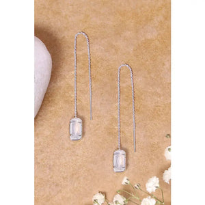 Moonstone Crystal Threader Earrings