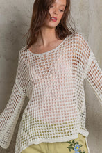 Load image into Gallery viewer, Open Knit Boat Neck Sweater -  Cream