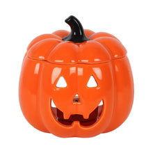 Load image into Gallery viewer, Orange Halloween Jack-O-Lantern Oil Burner and Wax Warmer