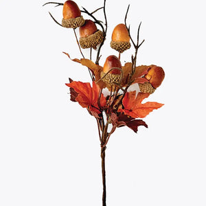8" Fall Maples Leaves and Acorn Pick