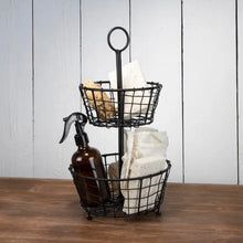 Load image into Gallery viewer, Small Tiered Metal Basket, Black