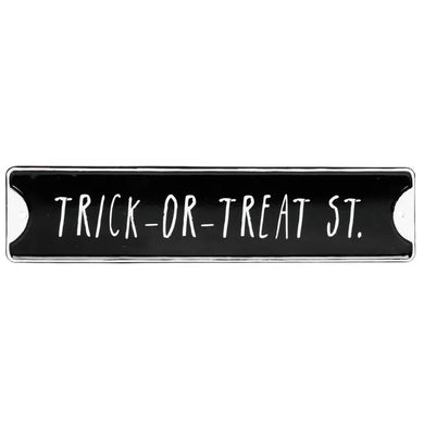 Metal Black Halloween Embossed Road Sign Decor