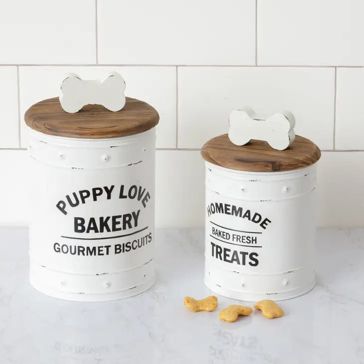 Puppy Canisters, 2 Sizes