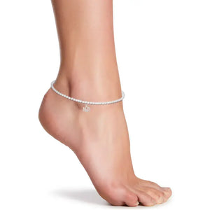 Lotus Charm Beaded Anklet