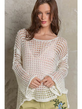 Load image into Gallery viewer, Open Knit Boat Neck Sweater -  Cream
