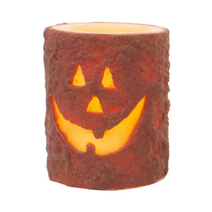 Small Jack O'Lantern Led Pillar - 3 X 4 in