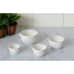 White Cottage Stoneware Measuring Cups (Set of 4)