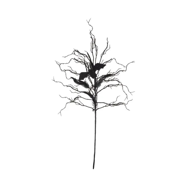 Batty Black Vine Halloween Pick