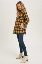 Load image into Gallery viewer, Buffalo Plaid Sherpa Lined Jacket - Mustard