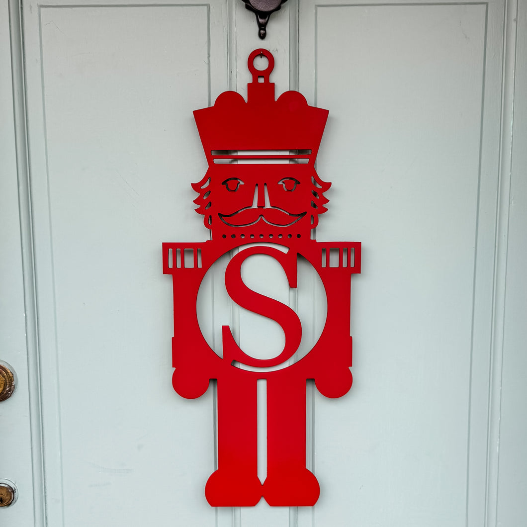 Monogram Nutcracker Door Hanger