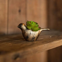 Load image into Gallery viewer, Antique Brass Bird Mini Planter