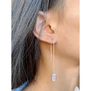 Moonstone Crystal Threader Earrings