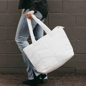 Naomi Nylon Tote Bag, White