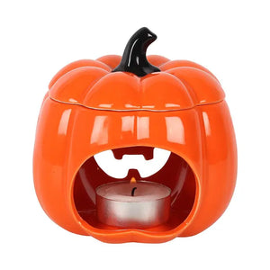 Orange Halloween Jack-O-Lantern Oil Burner and Wax Warmer