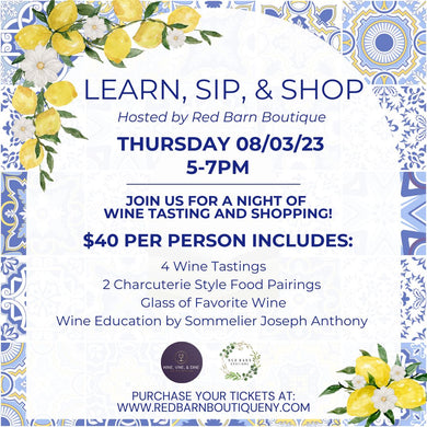 Learn, Sip, & Shop: 8/3/23