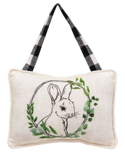Load image into Gallery viewer, Bunny Floral Portrait Pillow Ornament