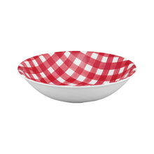 Load image into Gallery viewer, Gingham 8&quot; Melamine Bowl, Red