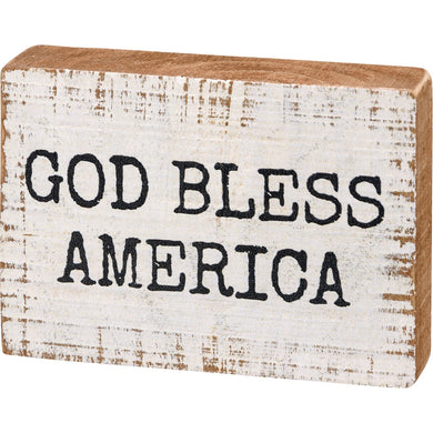 Glod Bless America Block Sign