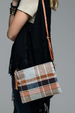 Load image into Gallery viewer, Grey Plaid Crossbody Bag