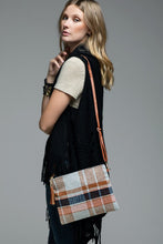 Load image into Gallery viewer, Grey Plaid Crossbody Bag