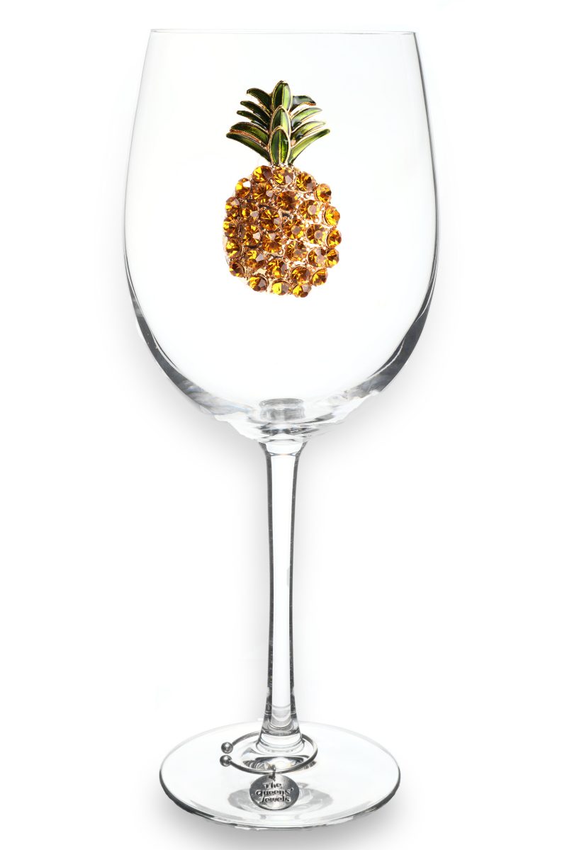 Pineapple Jeweled Stemmed Wine Glass