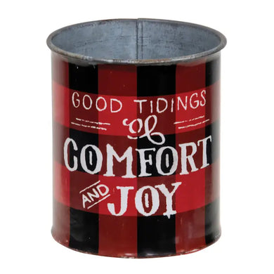 Good Tidings Christmas Buffalo Check Can