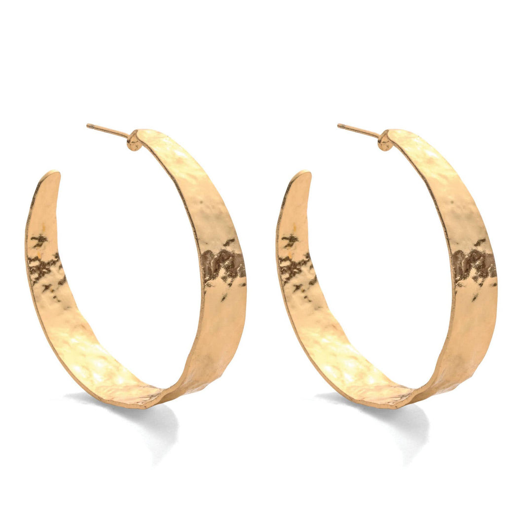 Wide Gilded Collection Hoops, Gold