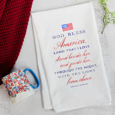 God Bless America Tea Towel
