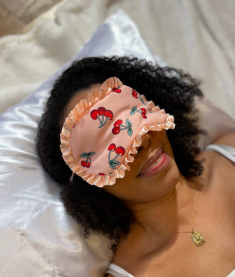 Cherry Print Satin Sleep Eye Mask
