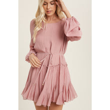 Load image into Gallery viewer, Rose Ruffled Swing Dress