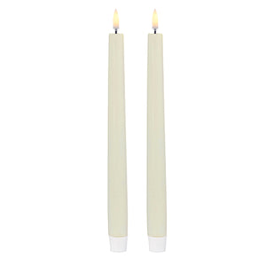 Uyuni 11 inch Ivory Taper LED Candles, Set of 2 - Remote Ready