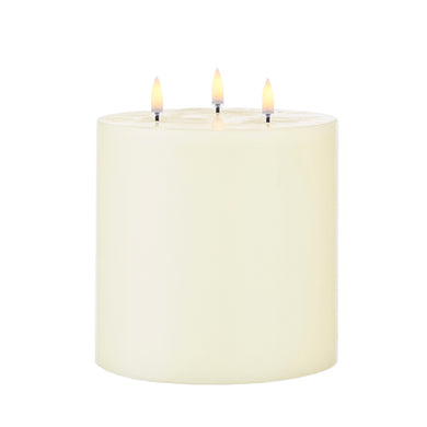 Uyuni 6 Inch x 7 Inch Ivory Triflame LED Candle - Remote Ready