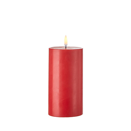 Uyuni 3 Inch x 7 Inch Red Pillar LED Candle - Remote Ready