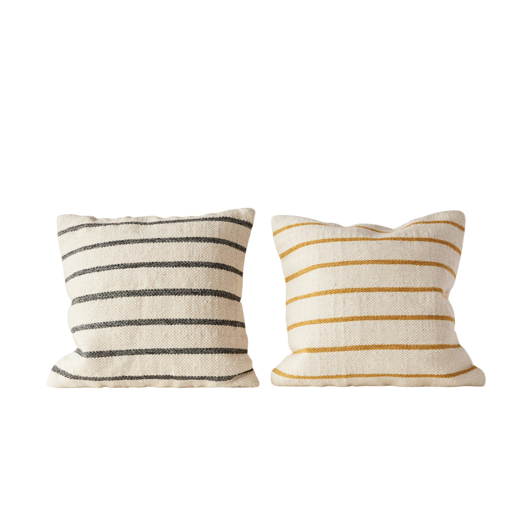 Woven Striped Pillow, 2 Colors