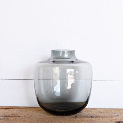 Smoke Grey Glass Vase