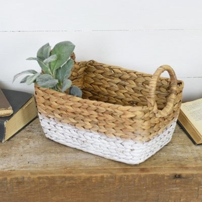 White Dipped Hyacinth Basket