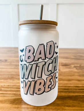 Bad Witch Vibes Frosted Can Glass