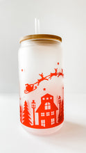 Load image into Gallery viewer, Here Comes Santa Claus Frosted Can Glass