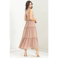 Load image into Gallery viewer, Tie Strap Tiered Maxi-Mocha