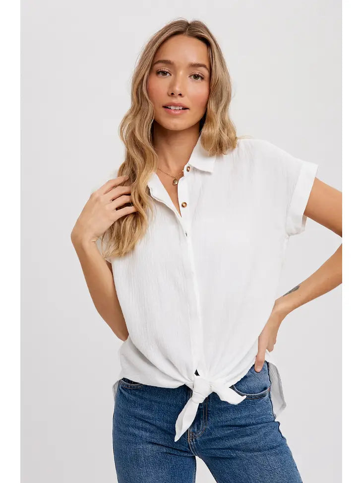 Button Up Cotton Shirt, Ivory